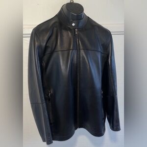 Saks Fifth Avenue Black Leather Jacket